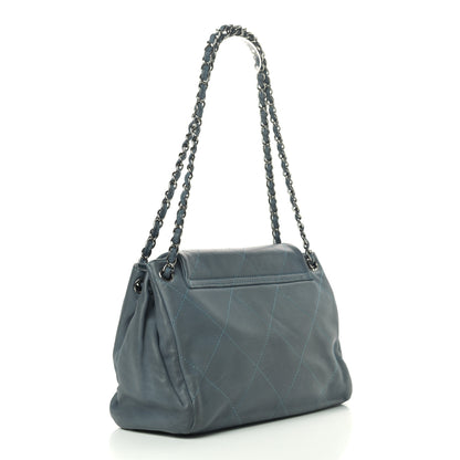 Chanel Washed Calfskin Quilted Hamptons Flap Bag Blue 3 of 13