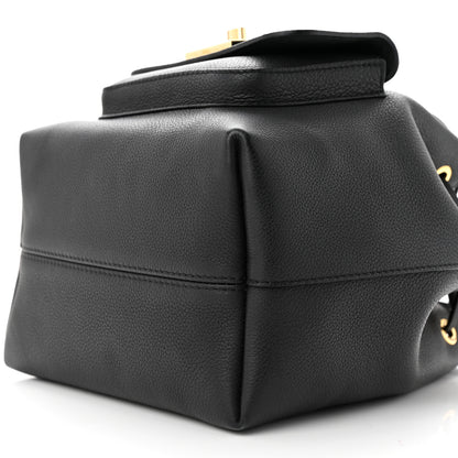 Louis Vuitton Calfskin Lockme Bucket MM Black 9 of 9