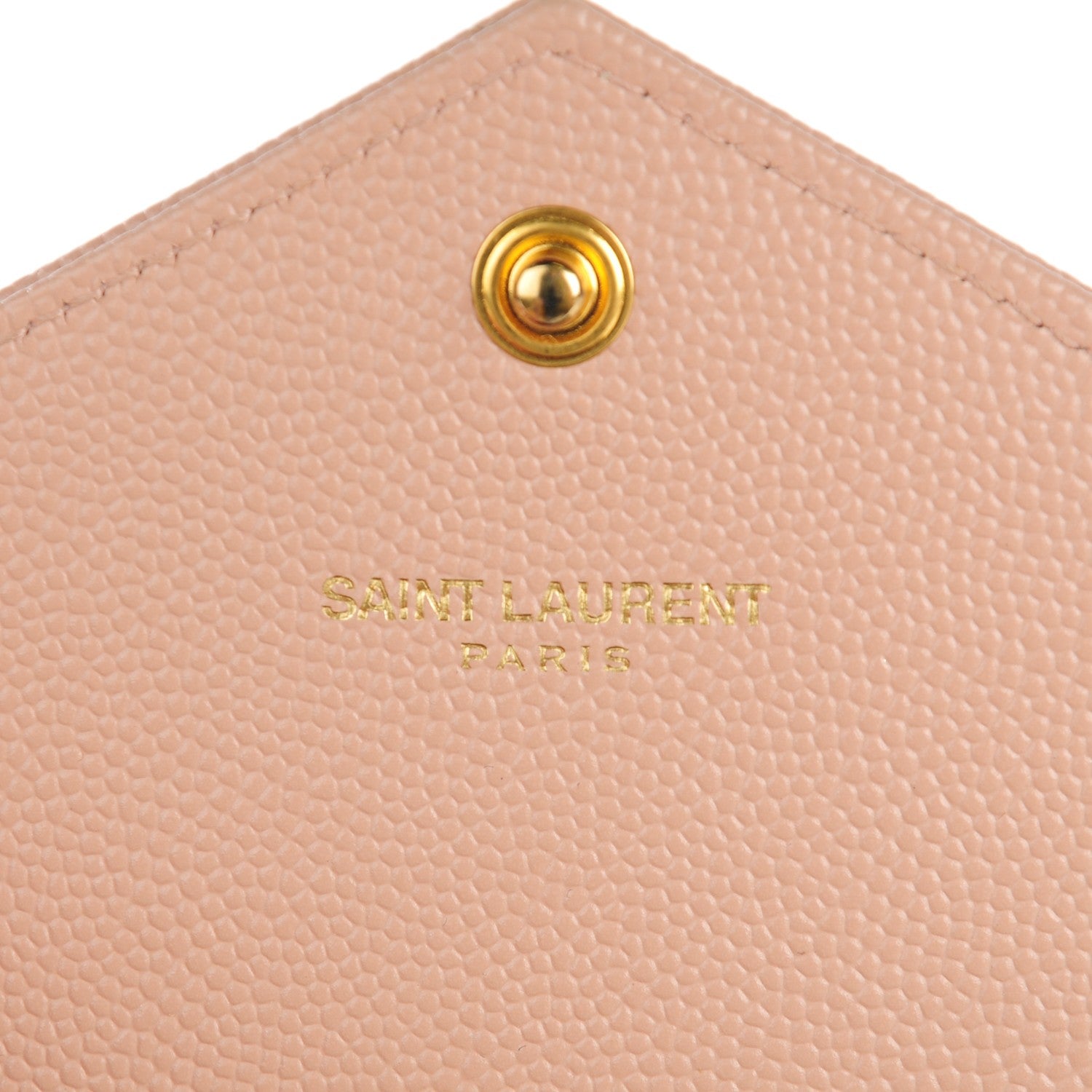 Saint Laurent Grain De Poudre Matelasse Chevron Monogram Wallet Pale Blush 6 of 8