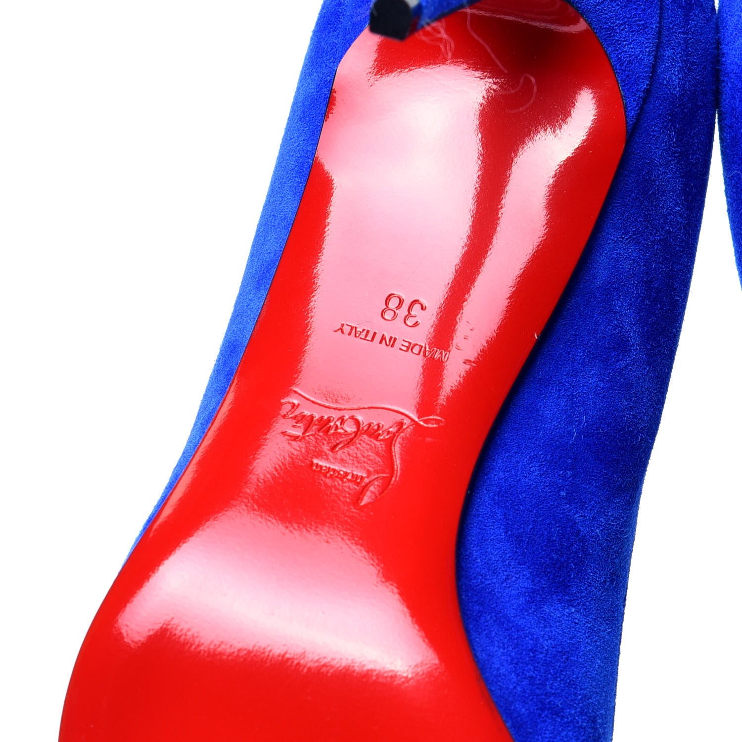 Christian Louboutin Veau Velours Pigalle Follies 85 Pumps 38 Cyclades 7 of 9