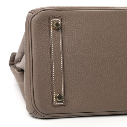 Hermes Taurillon Clemence Birkin 30 Etoupe 5 of 10