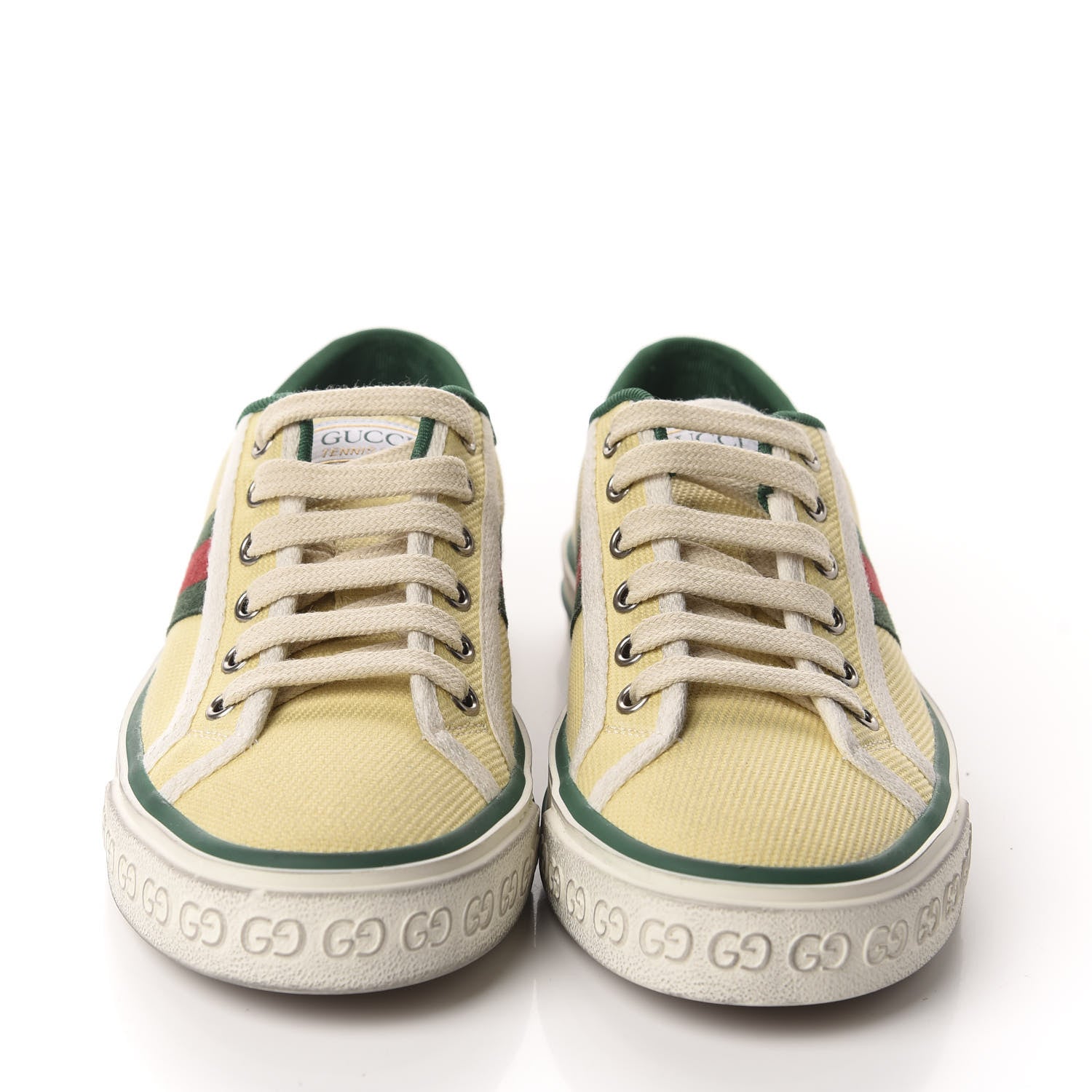 Gucci Canvas Web Womens 1977 Tennis Sneakers 37.5 Burro Mystic White 2 of 11