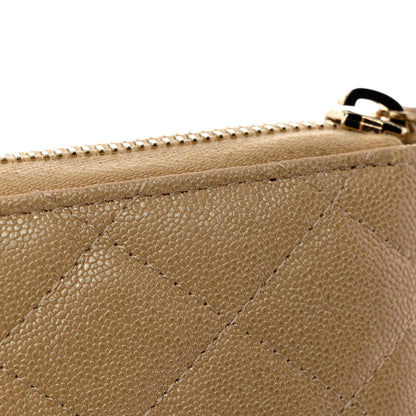 Chanel Iridescent Caviar Quilted Large Zip Around Organizer Wallet Beige 8 of 9