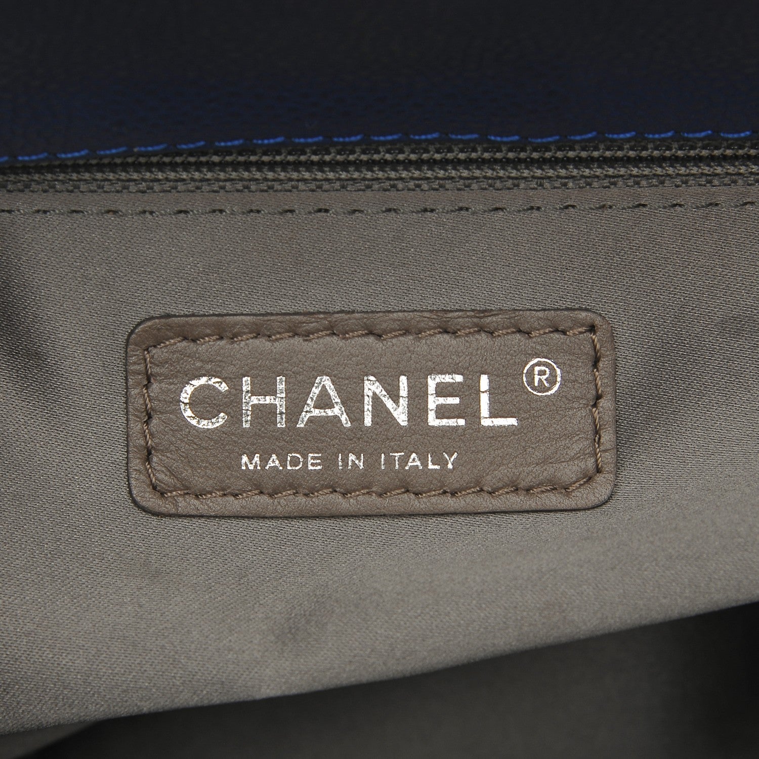 Chanel Glazed Caviar Grand Shopping Tote GST Dark Blue 6 of 7