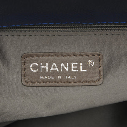 Chanel Glazed Caviar Grand Shopping Tote GST Dark Blue 6 of 7