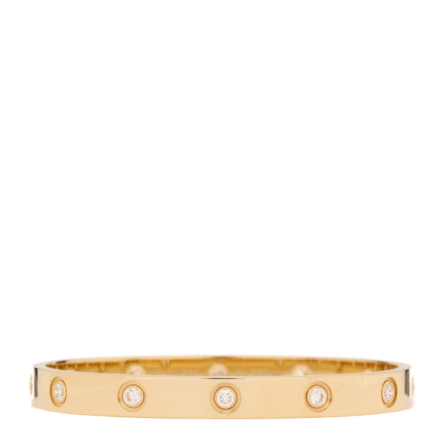 Cartier 18K Yellow Gold 10 Diamond LOVE Bracelet 16 1 of 10