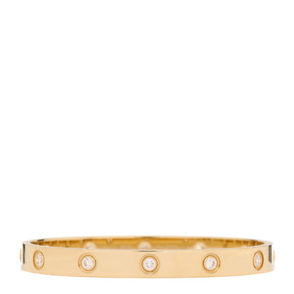 Cartier 18K Yellow Gold 10 Diamond LOVE Bracelet 16 1 of 10
