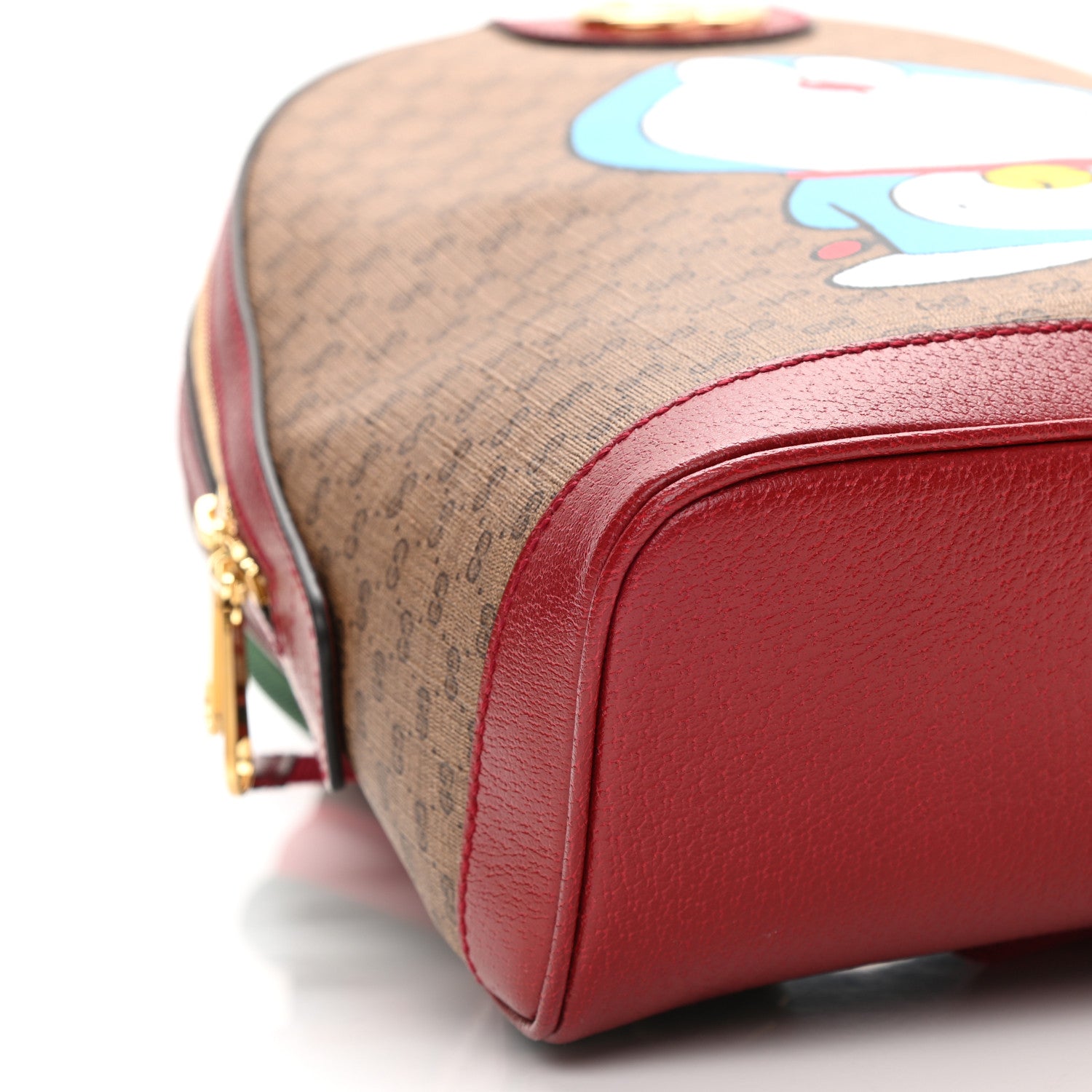 Gucci X DORAEMON Mini Vintage GG Supreme Monogram Small Dome Backpack Beige Cherry Red 9 of 10
