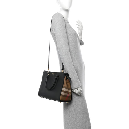Burberry Calfskin Mega Check Small Banwell Tote Dark 2 of 9