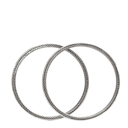 David Yurman Sterling Silver Cable Classics Bangle Bracelet Set of 2 3 of 4