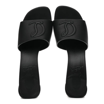 Christian Louboutin Calfskin Logo Embossed So CL 55 Mule 37.5 Black 2 of 10