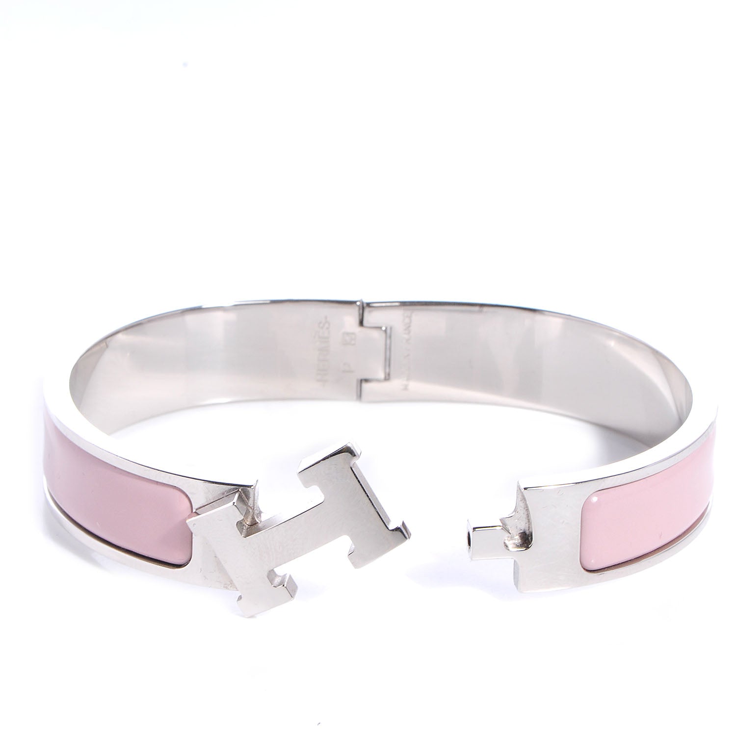 Hermes Narrow Enamel Clic Clac H Bracelet PM Rose Poudre 4 of 6