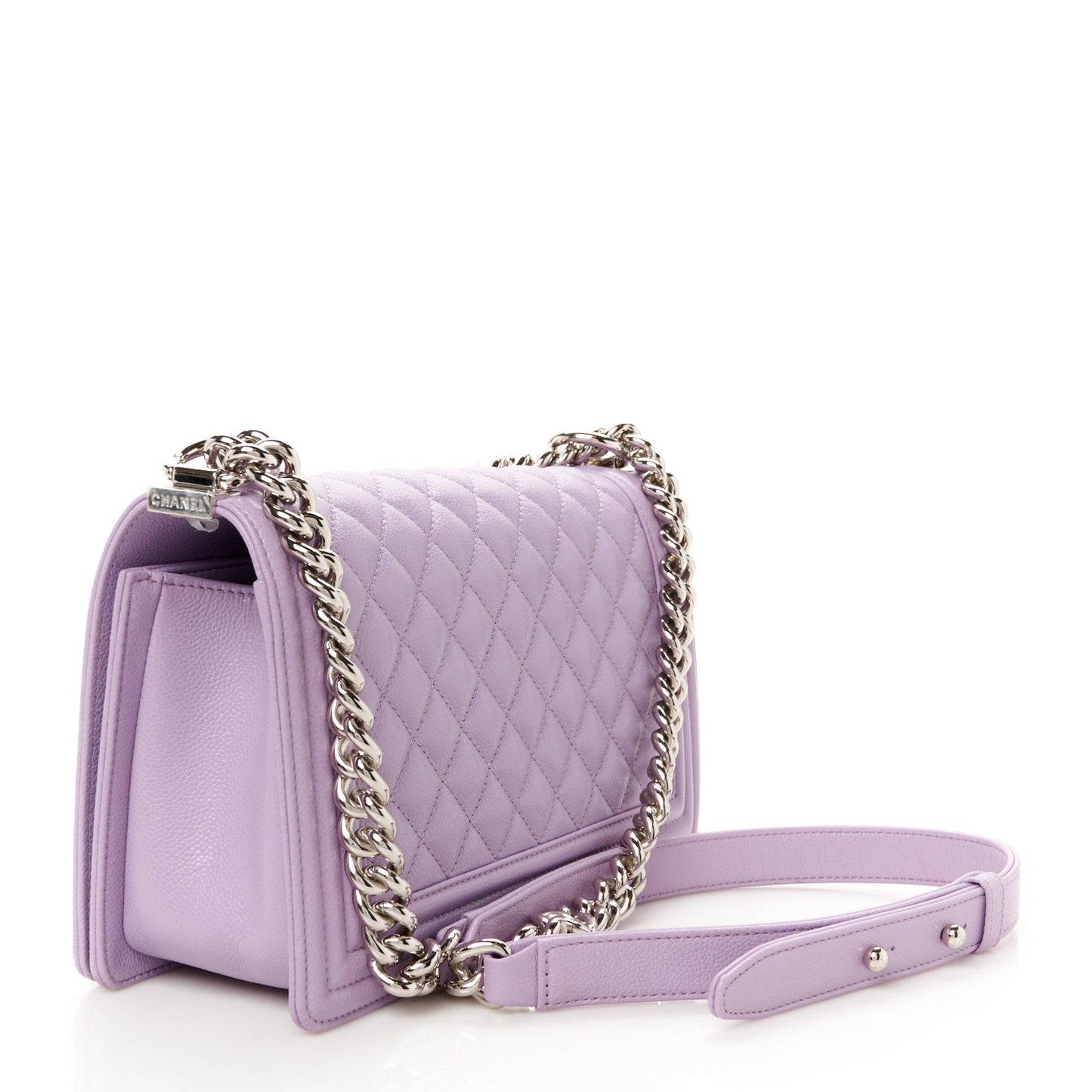 Caviar Quilted Medium Boy Flap Light Purple