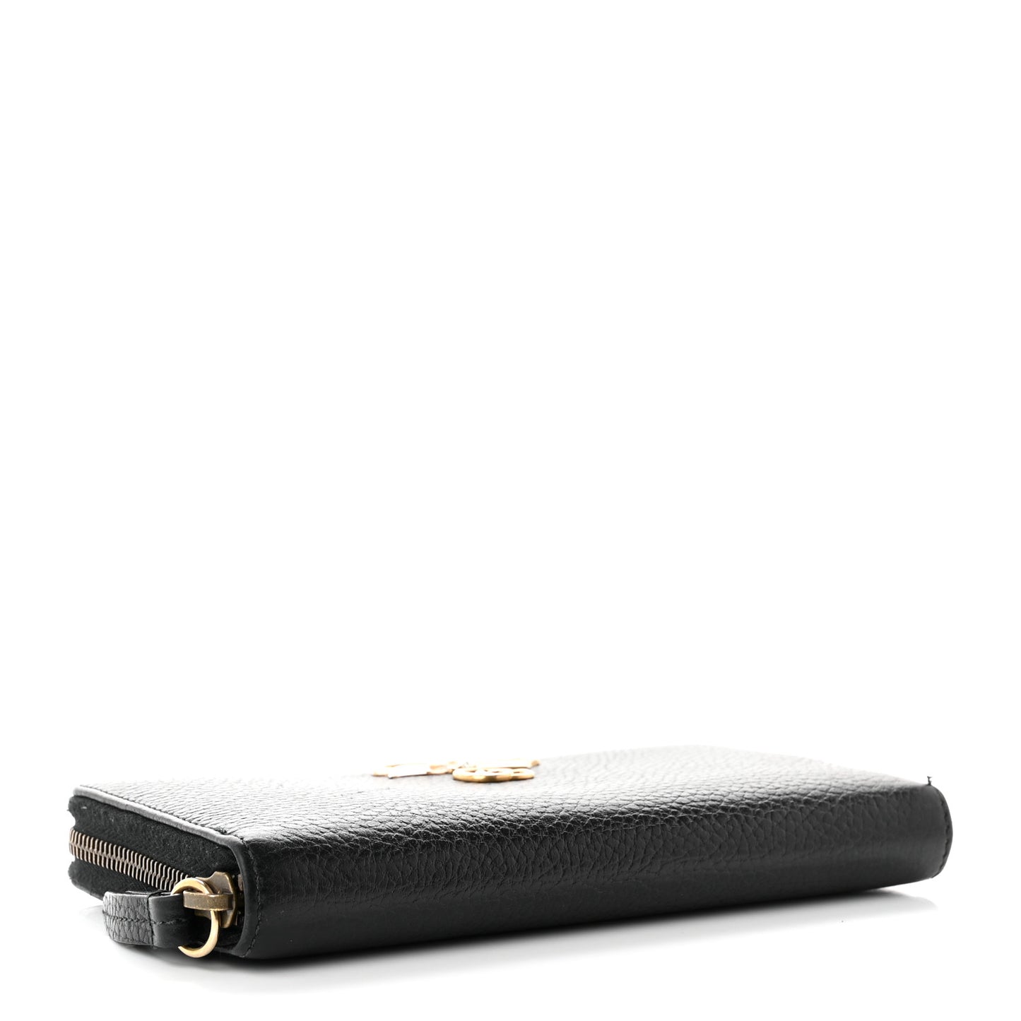Calfskin GG Marmont Bow Zip Around Wallet Black