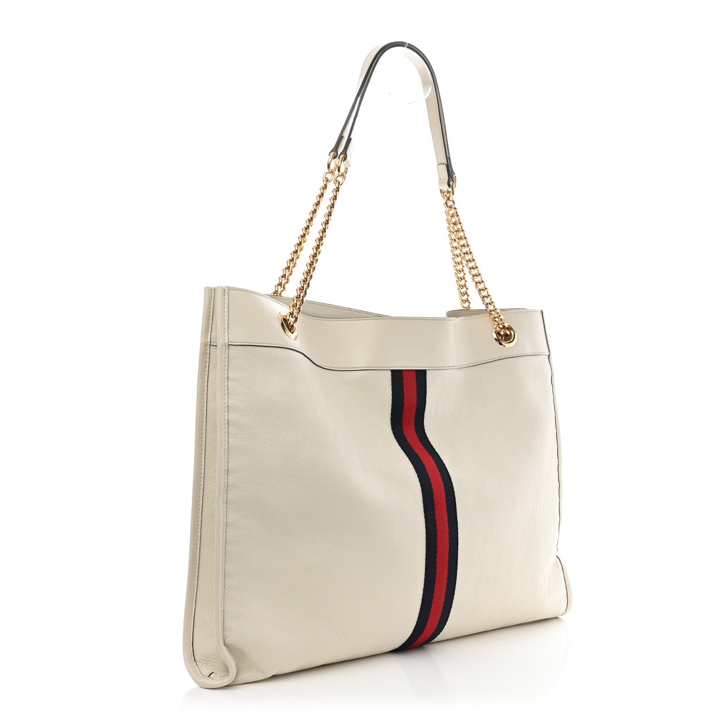 Gucci Suede Calfskin Large Rajah Chain Tote White 4 of 11
