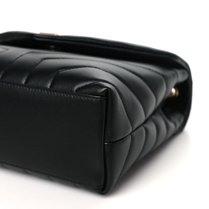 Saint Laurent Calfskin Y Quilted Monogram Small Loulou Chain Satchel Black 10 of 11