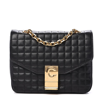 Celine Calfskin Quilted Medium C Bag Black 1 of 8