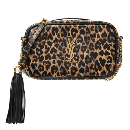 Saint Laurent Calfskin Heart Leopard Print Monogram Mini Lou Camera Bag Toffee 1 of 8