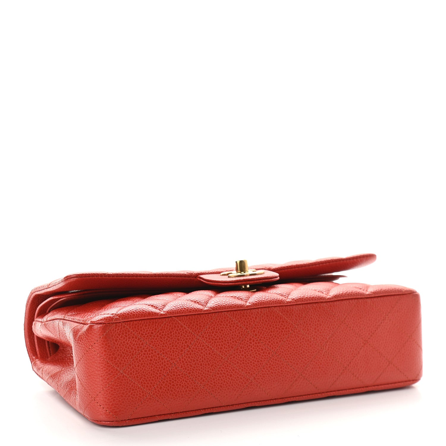 Chanel Caviar Quilted Medium Double Flap Orange 4 of 11