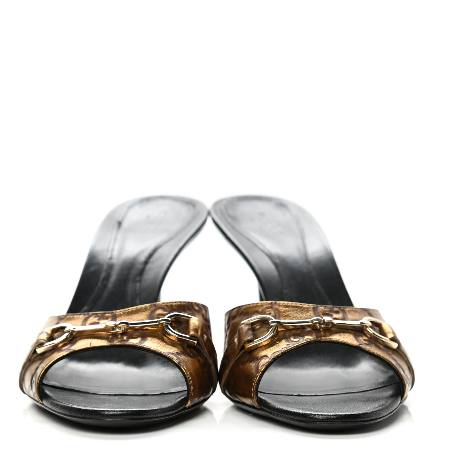 Guccissima Horsebit Mid Heel Slides 39 Bronze