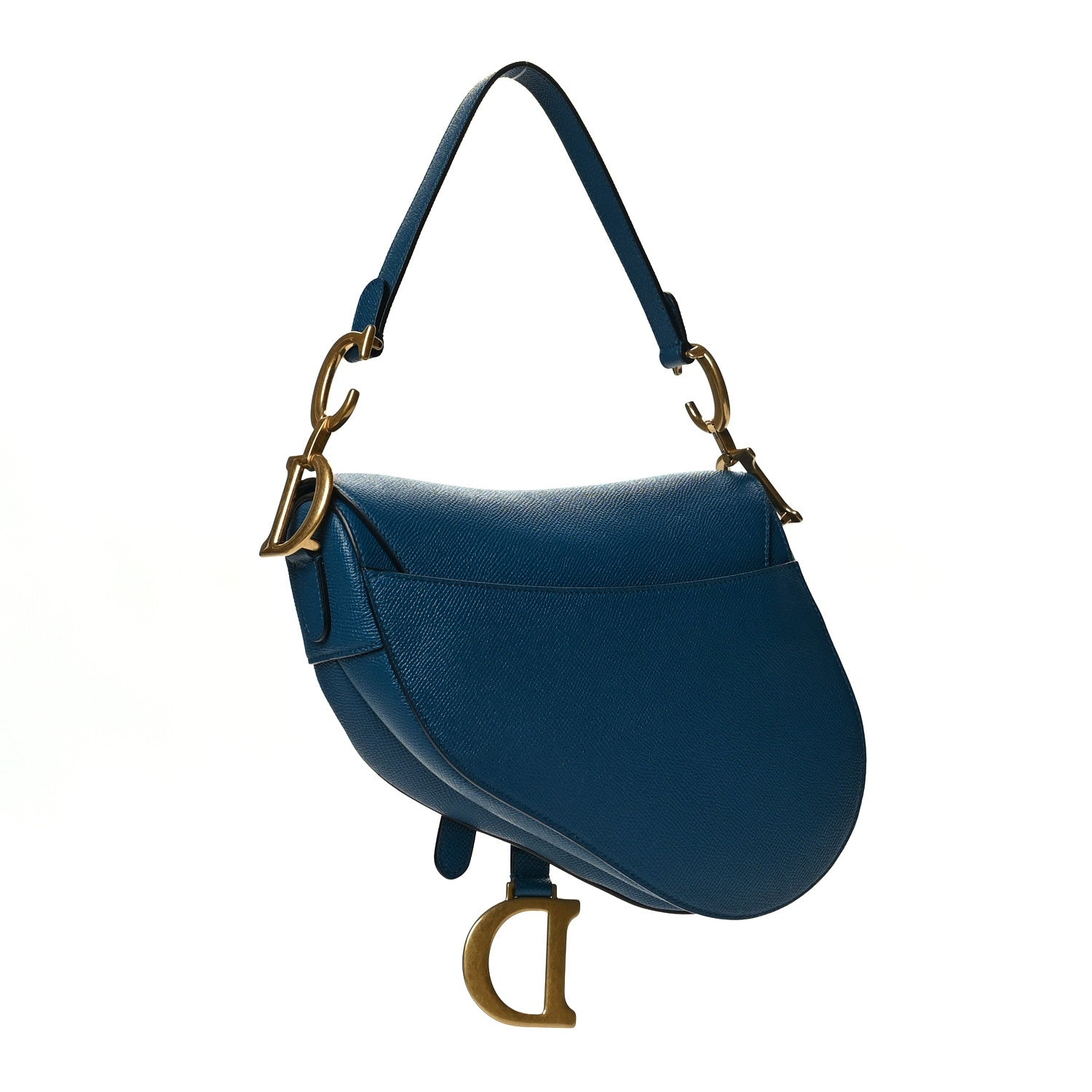 Christian Dior Grained Calfskin Saddle Bag Navy 2 of 8