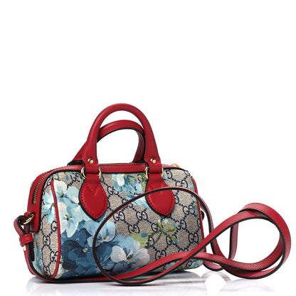 Gucci GG Supreme Monogram Blooms Mini Boston Navy Blue Hibiscus 2 of 6