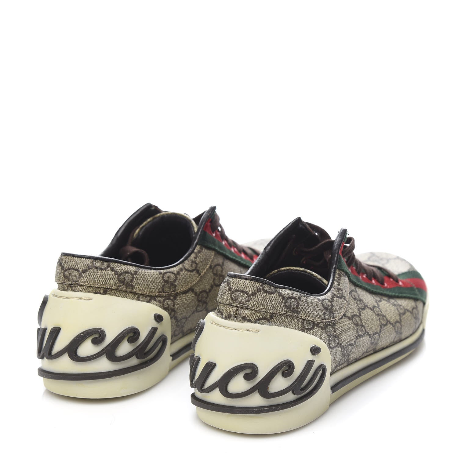 Gucci GG Monogram Web Womens Script Sneakers 37 Brown 4 of 8