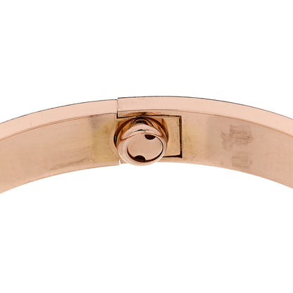 Cartier 18K Pink Gold 4 Diamond LOVE Bracelet 17 8 of 9