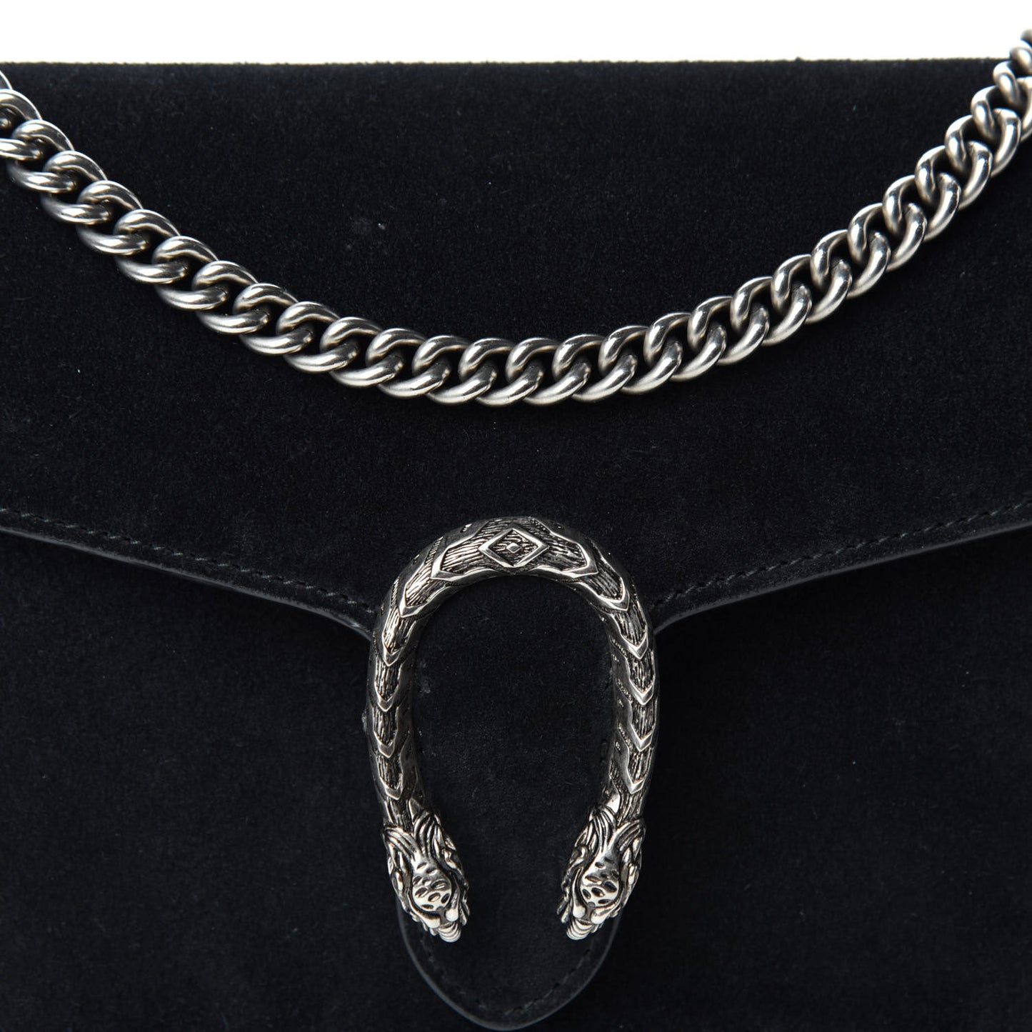Suede Mini Dionysus Chain Wallet Black