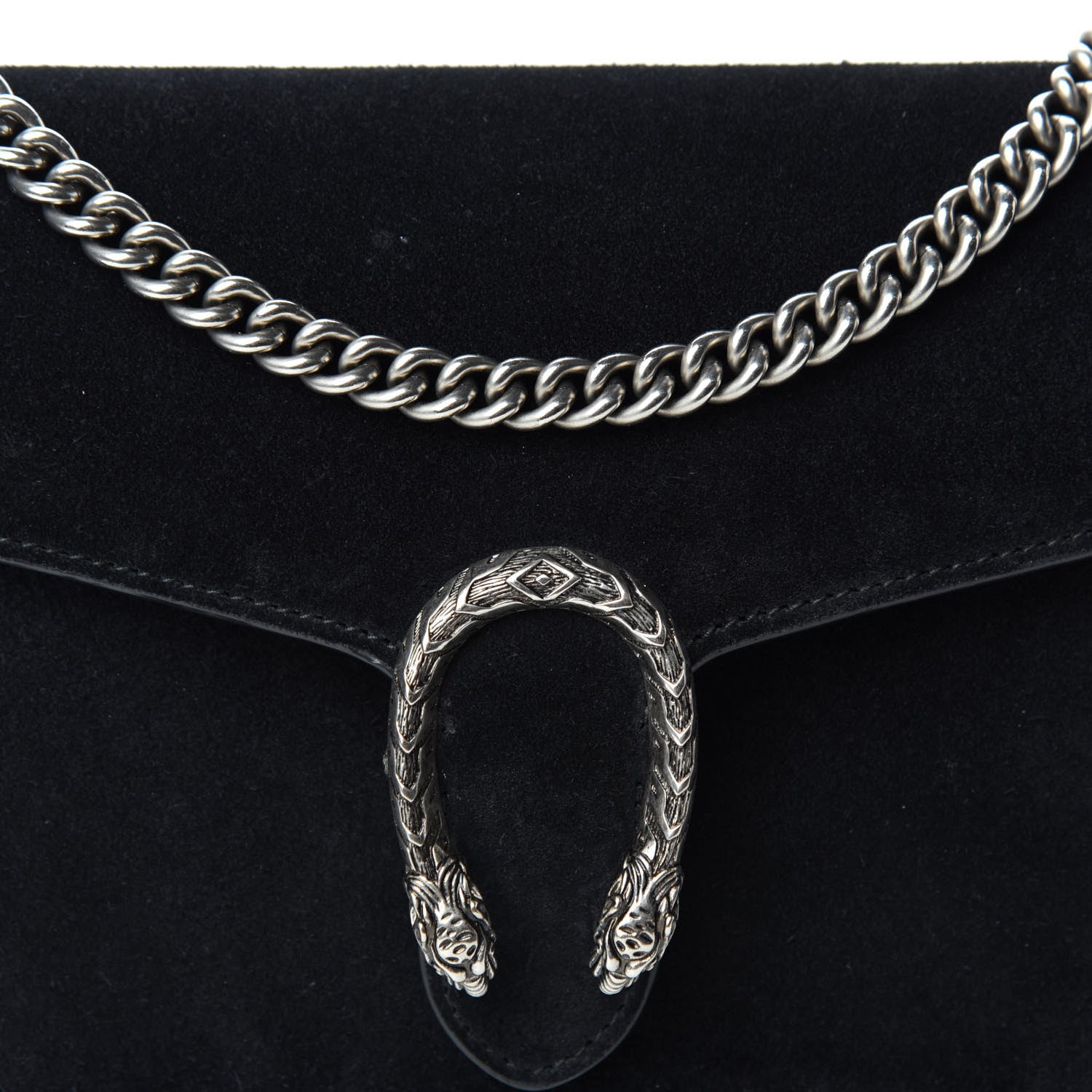 Gucci Suede Mini Dionysus Chain Wallet Black 10 of 10