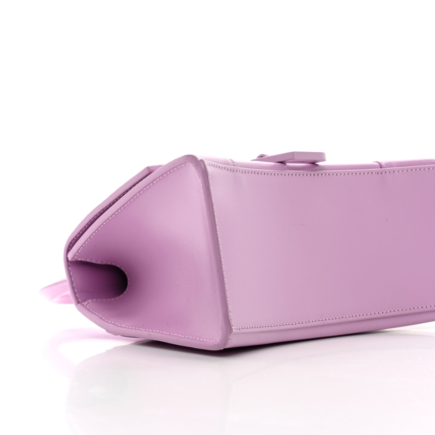 Shiny Box Calfskin Tonal B Small Hourglass Top Handle Bag Lilac