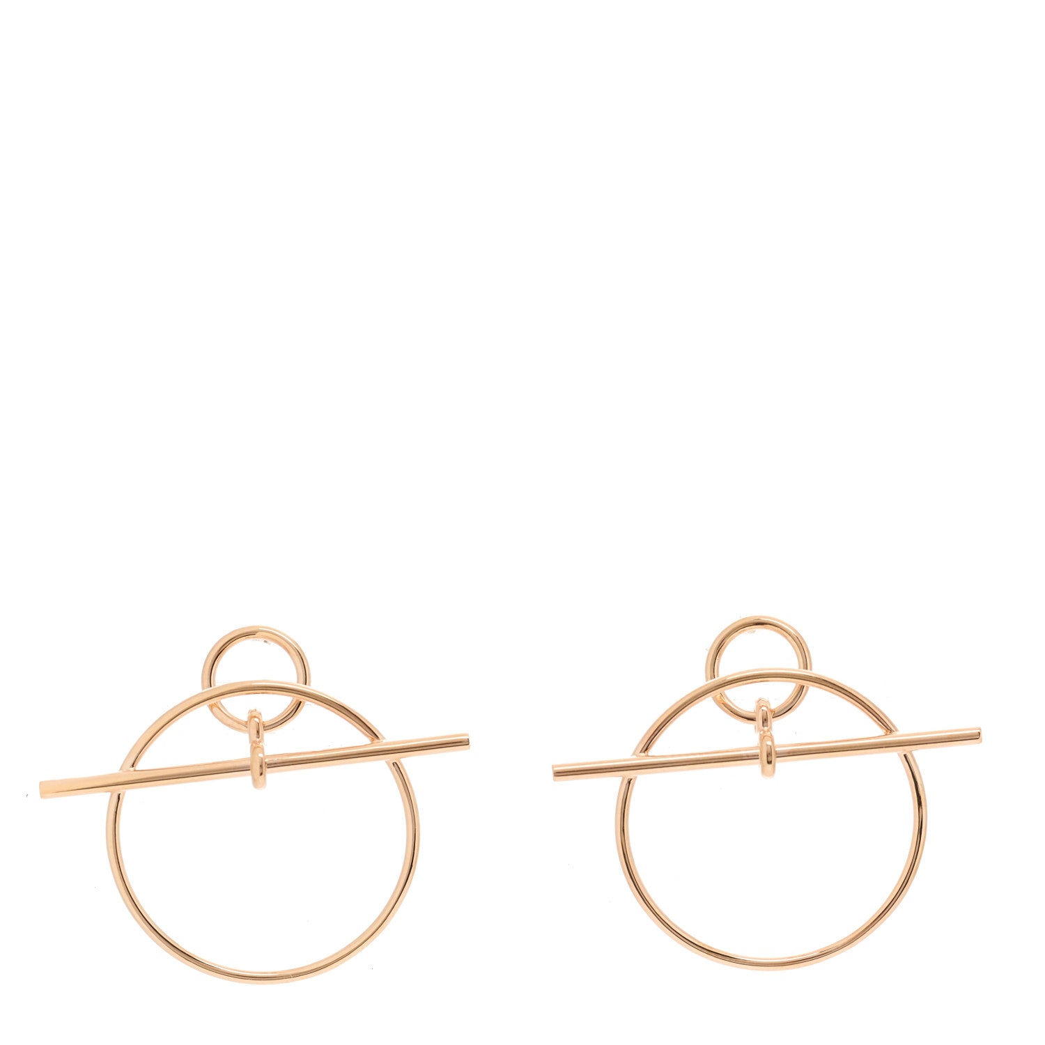 Hermes 18K Rose Gold PM Loop Earrings 1 of 5