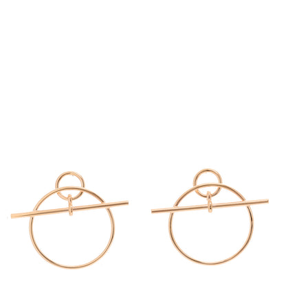 Hermes 18K Rose Gold PM Loop Earrings 1 of 5