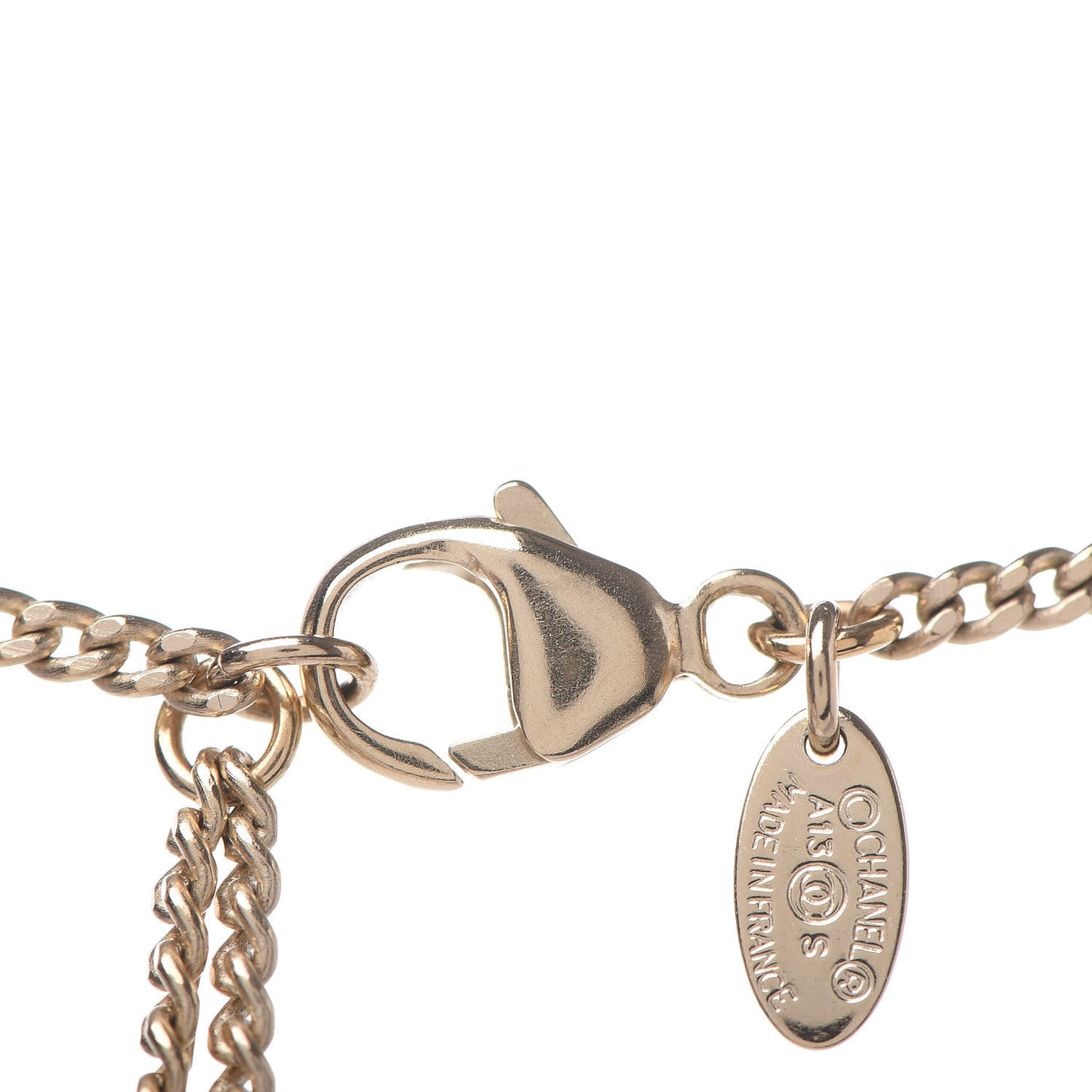 Pearl CC Drop Necklace Gold