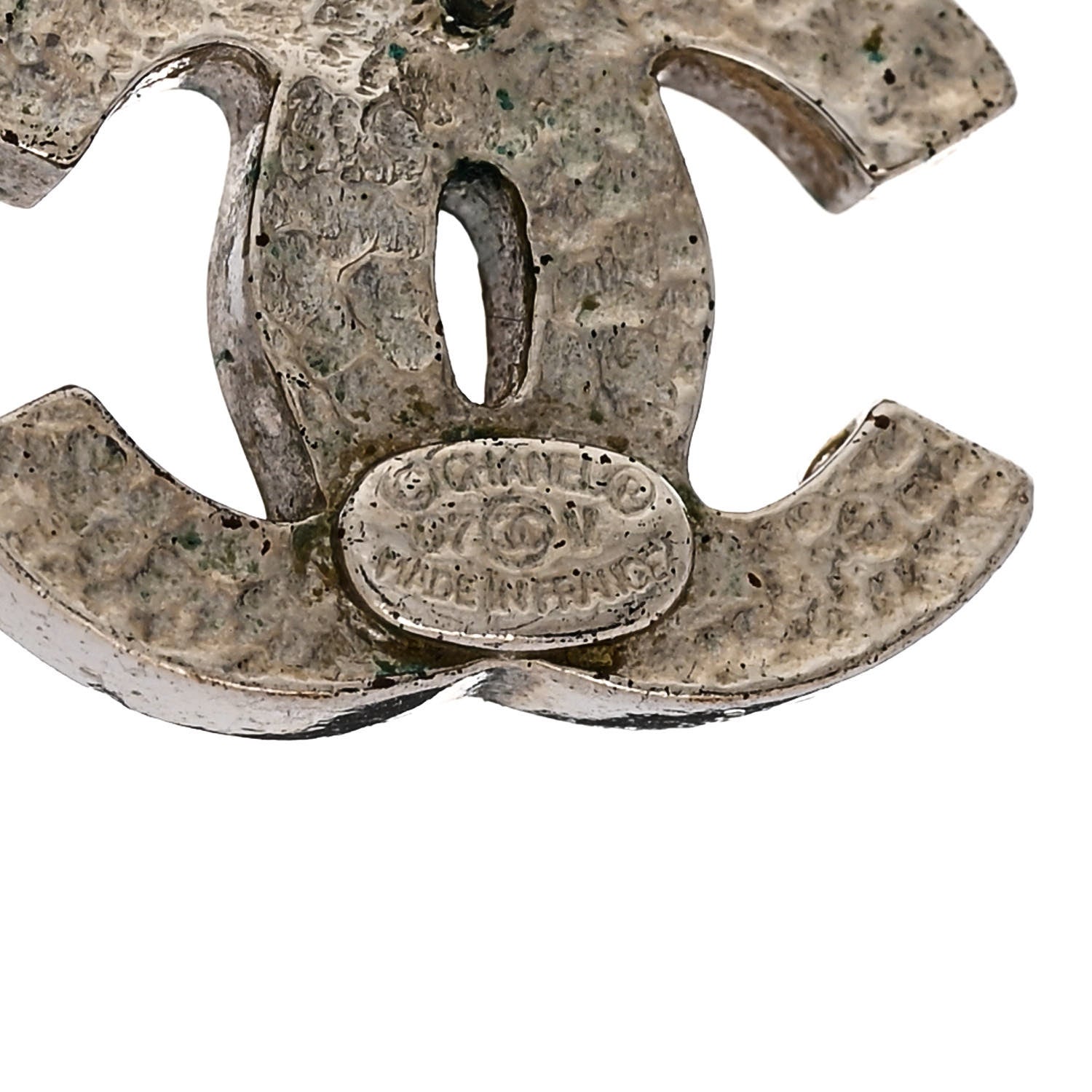 Chanel Crystal Mini Timeless CC Earrings Silver 4 of 4