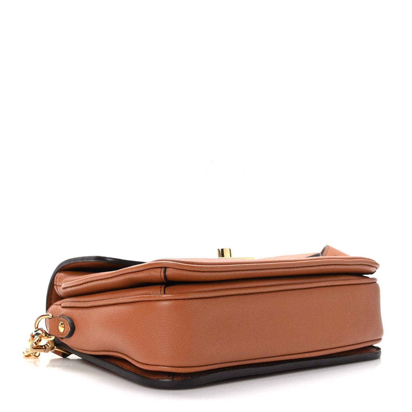 Grained Calfskin Lockme Oxford Cognac