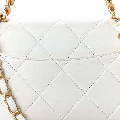 Chanel Lambskin Quilted Small La Parisienne Top Handle Flap White 9 of 10