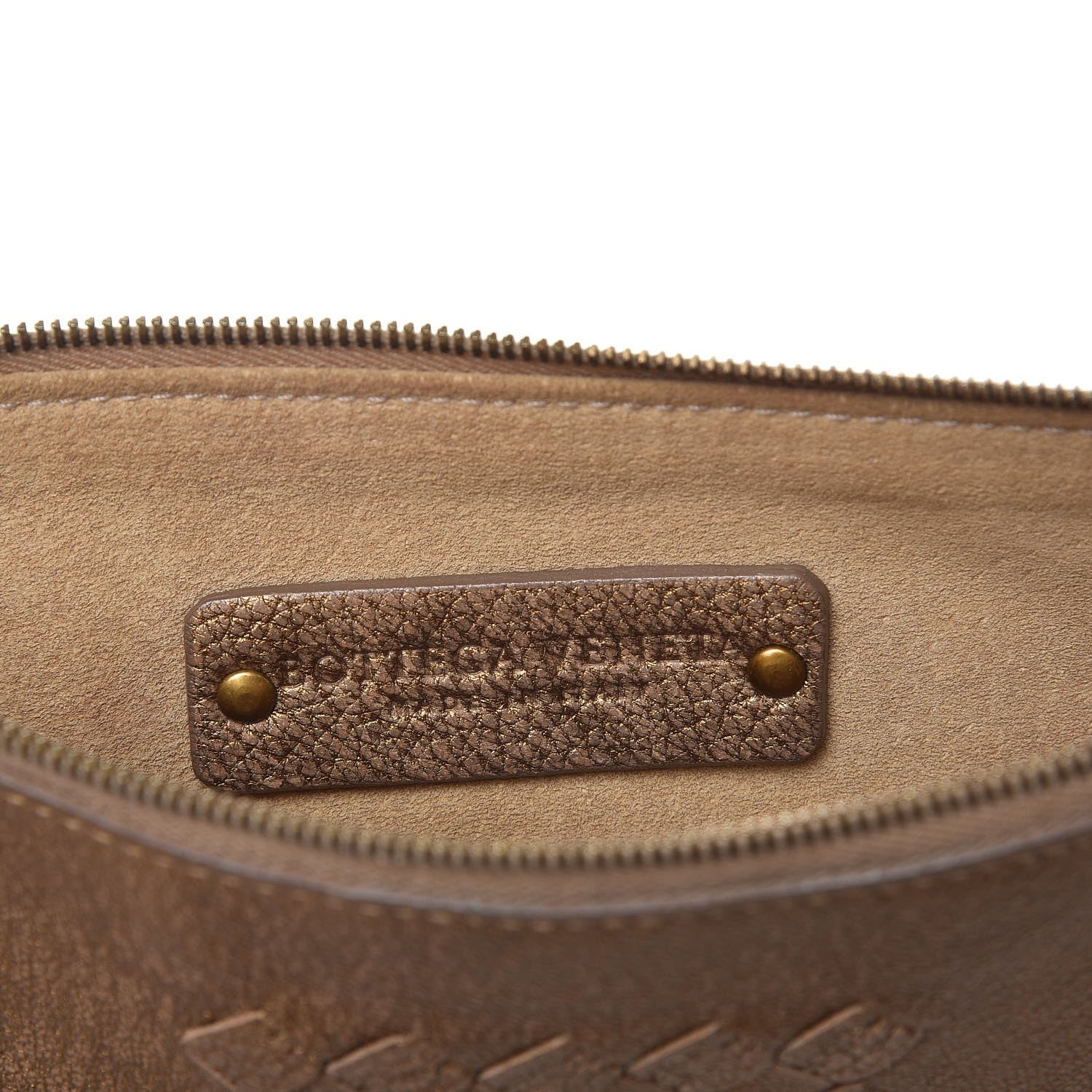 Bottega Veneta Metallic Chevre Intrecciato Detail Pouch Gold 6 of 8