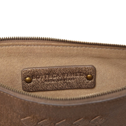 Bottega Veneta Metallic Chevre Intrecciato Detail Pouch Gold 6 of 8
