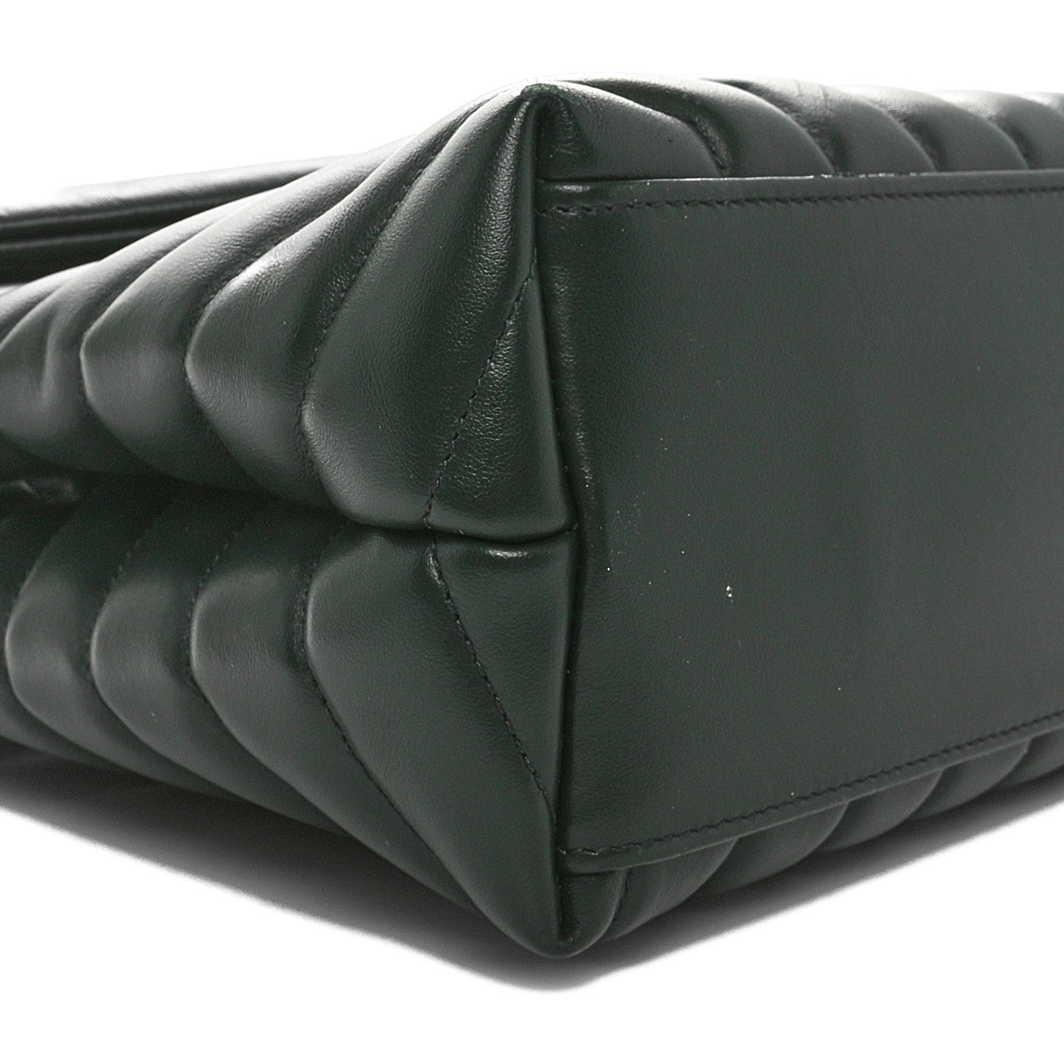 Saint Laurent Calfskin Y Quilted Monogram Medium Loulou Chain Satchel Vert Fonce 9 of 10