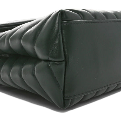 Saint Laurent Calfskin Y Quilted Monogram Medium Loulou Chain Satchel Vert Fonce 9 of 10