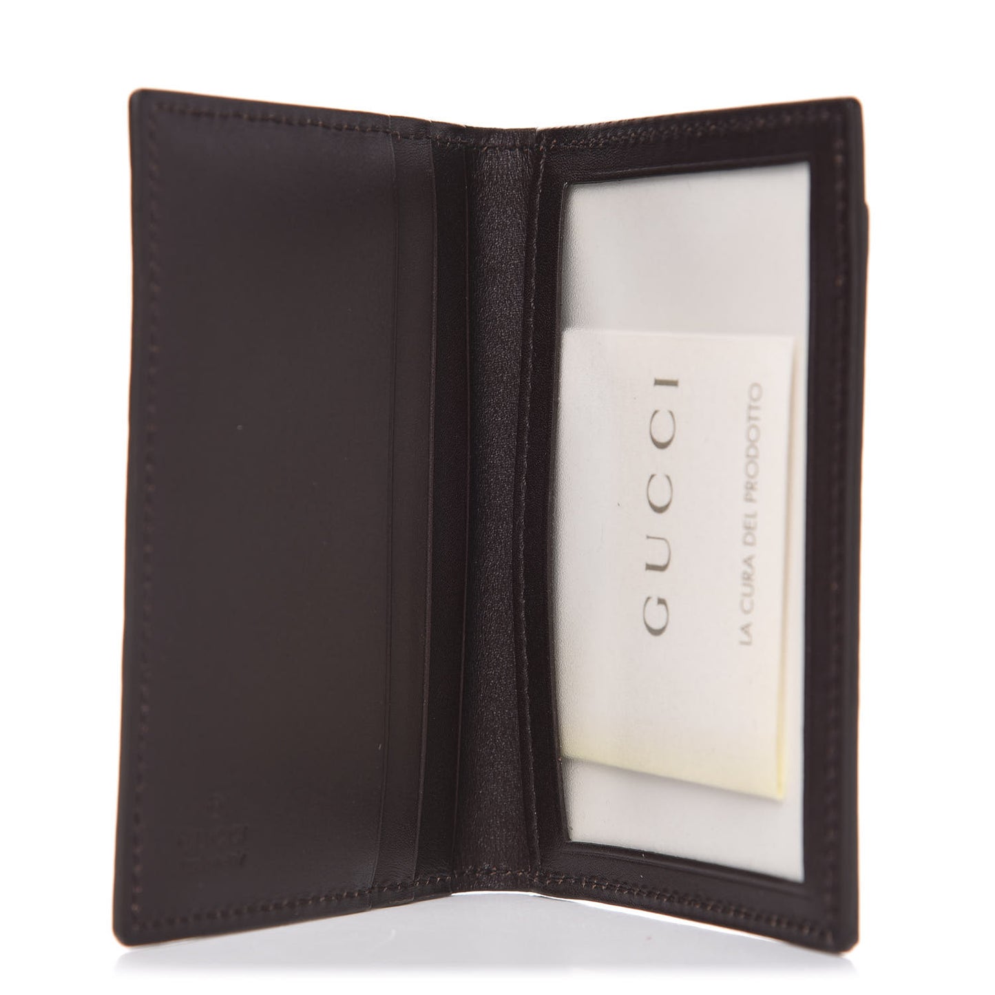 Guccissima Margaux Calfskin Avel Train Pass Card Case Chocolate