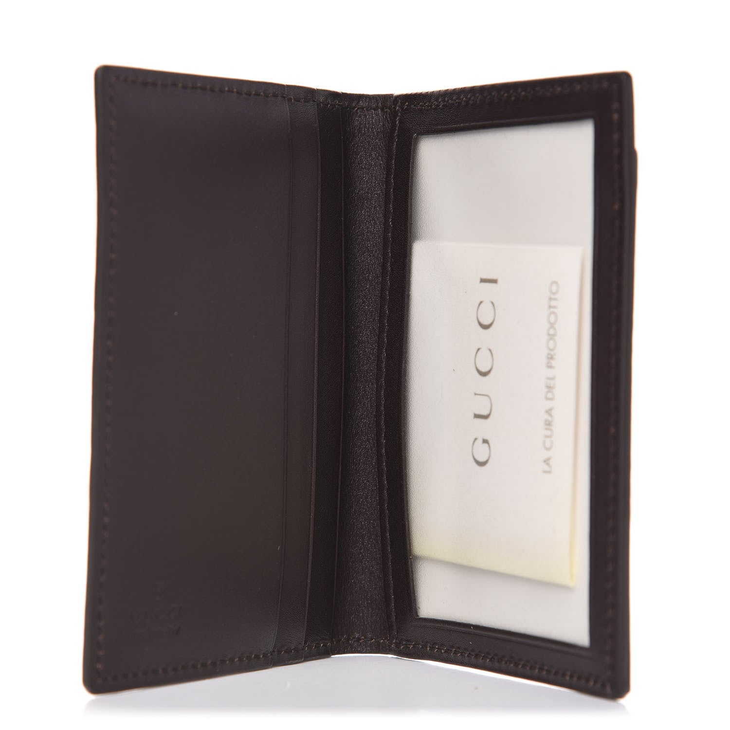 Gucci Guccissima Margaux Calfskin Avel Train Pass Card Case Chocolate 5 of 8