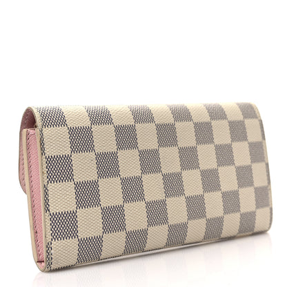 Louis Vuitton Damier Azur Emilie Wallet Rose Ballerine 3 of 8