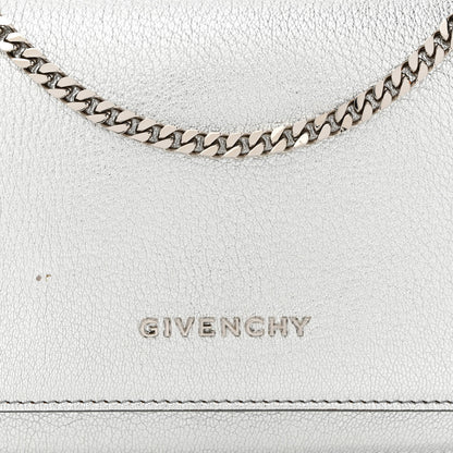 Givenchy Metallic Calfskin Pandora Chain Wallet Silver 9 of 13