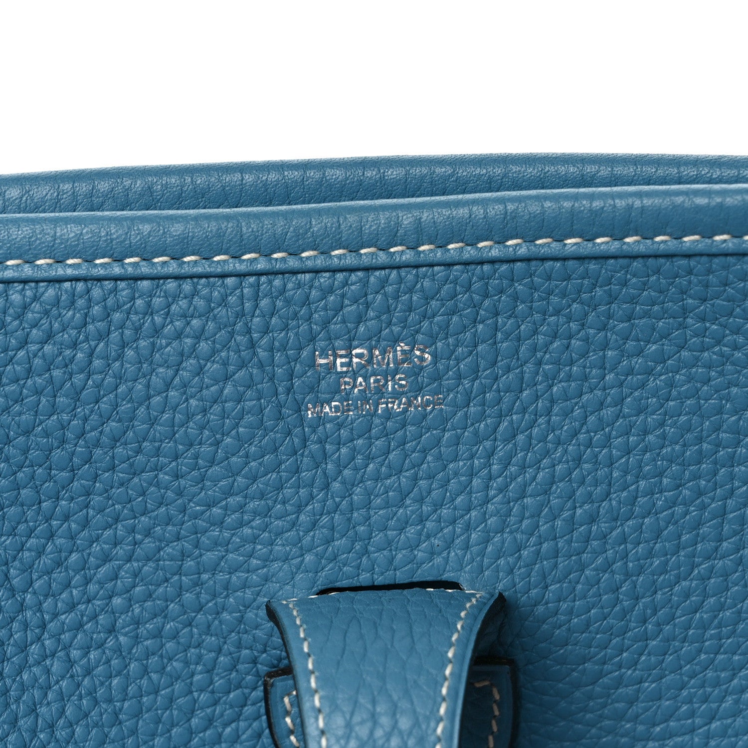 Hermes Taurillon Clemence Evelyne III PM Blue Jean 6 of 9