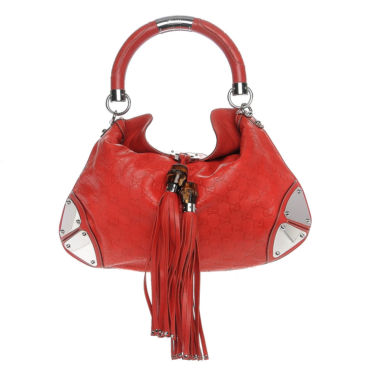 Guccissima Medium Indy Top Handle Hobo Red