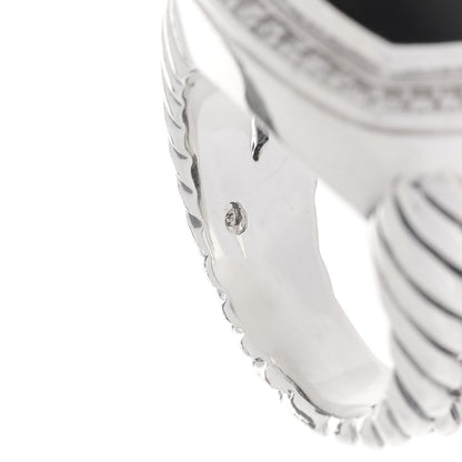 David Yurman Sterling Silver Diamond Black Onyx 14mm Albion Statement Ring 52 6 6 of 7