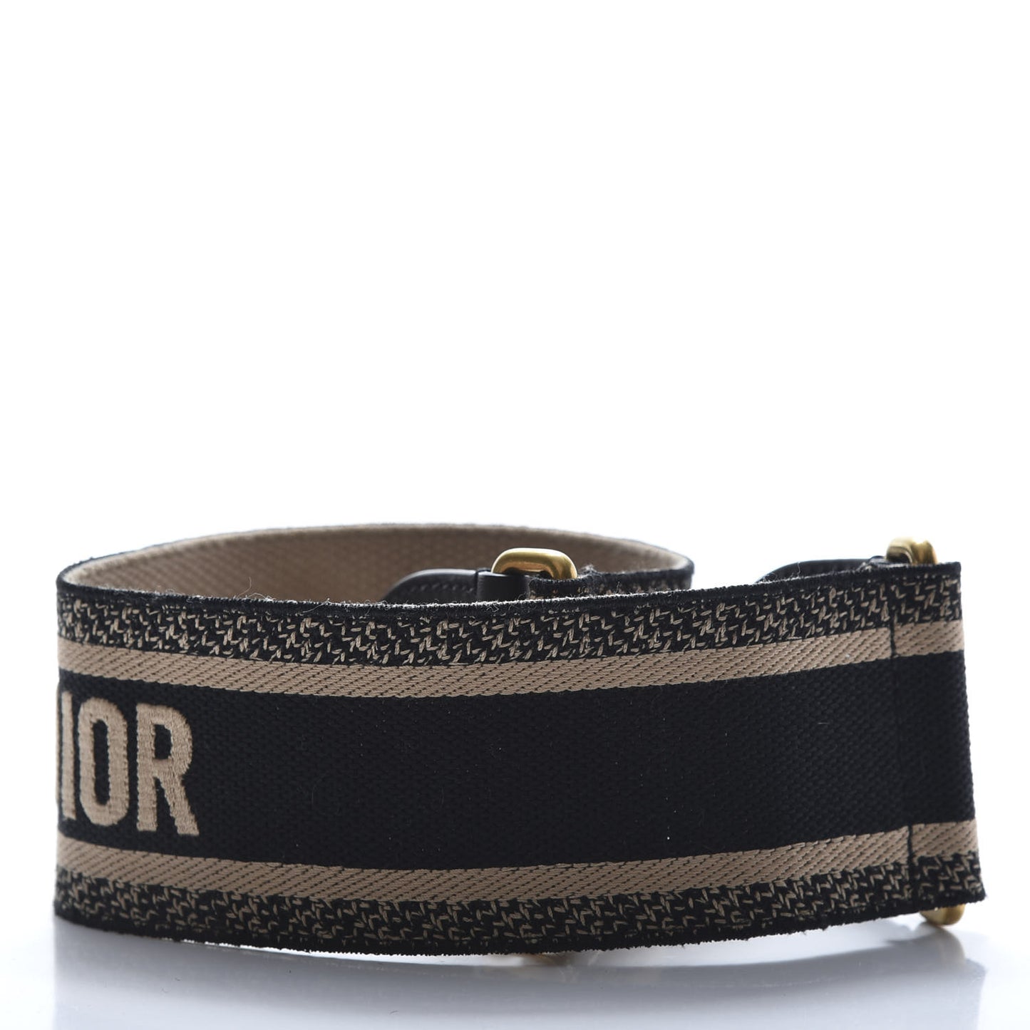Canvas Embroidered Large Book Belt 80 32 Black Beige