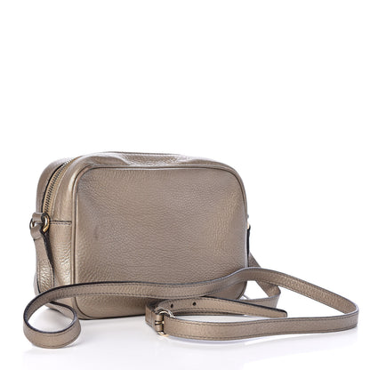 Gucci Metallic Pebbled Calfskin Small Soho Disco Bag Golden Beige 3 of 13